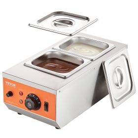 VEVOR Chocolate Tempering Machine, 9 Lbs 2 Tanks Chocolate Melting Pot with TEMP Control 86~185°F