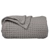 100% Cotton Waffle Weave Throw Blanket 50x70 inch Mineral Gray Color Lightweight Soft and Breathable Throw Blanket for All Season Skin Friendly Blanke